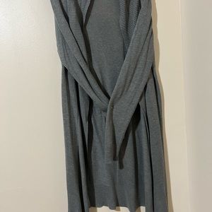 Light, long gray cardigan